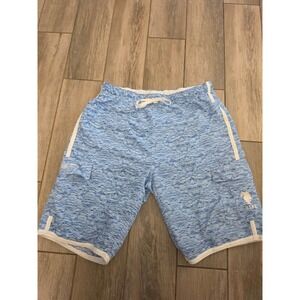 US Polo Assn Mens Blue Space Dye Cargo Swim Trunks Board Shorts Large USPA